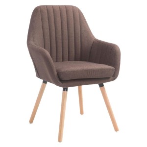 Silla de Confidente SERENA, Patas Claras, en Tela Negra