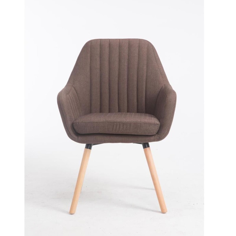 Silla de Confidente SERENA, Patas Claras, en Tela Negra