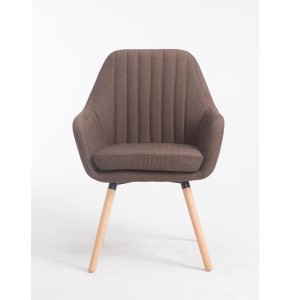Silla de Confidente SERENA, Patas Claras, en Tela Negra