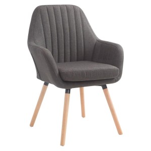 Silla de Confidente SERENA, Patas Claras, en Tela Negra