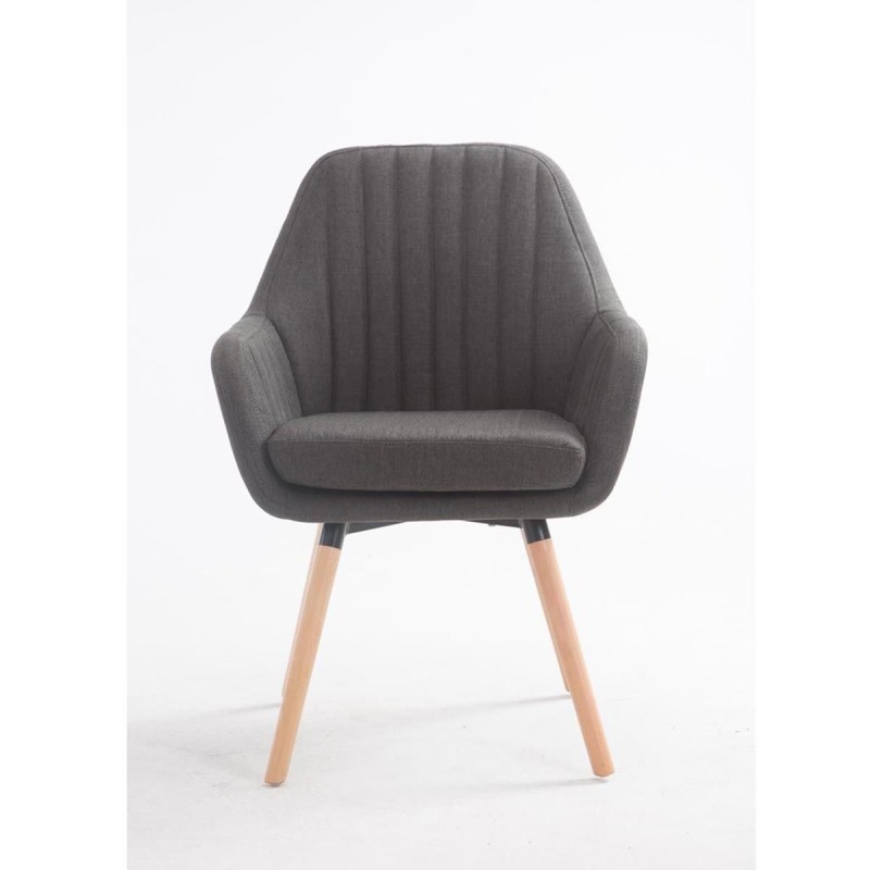 Silla de Confidente SERENA, Patas Claras, en Tela Negra