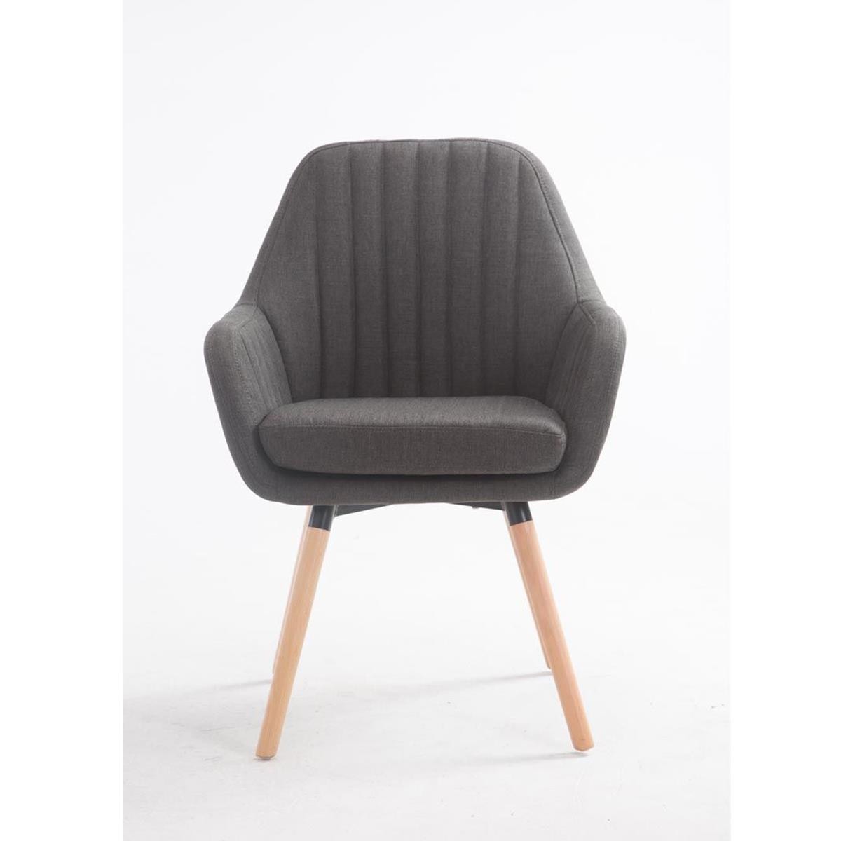 Silla de Confidente SERENA, Patas Claras, en Tela Negra