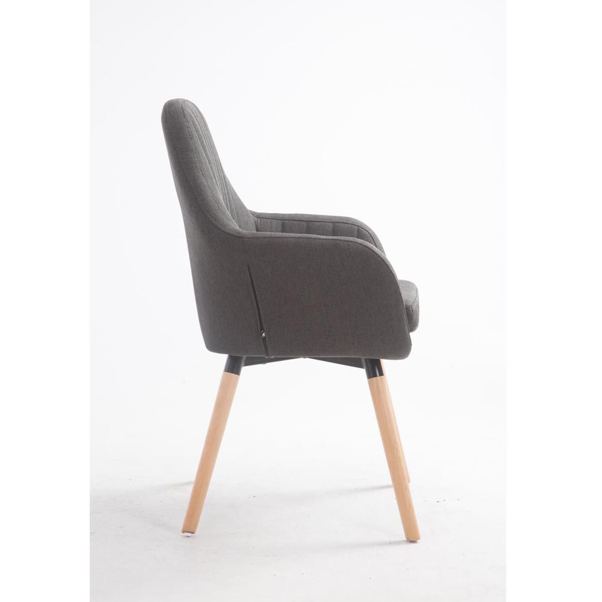 Silla de Confidente SERENA, Patas Claras, en Tela Negra