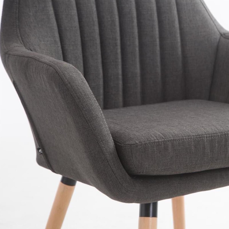 Silla de Confidente SERENA, Patas Claras, en Tela Negra