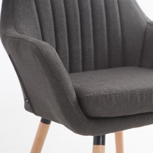 Silla de Confidente SERENA, Patas Claras, en Tela Negra