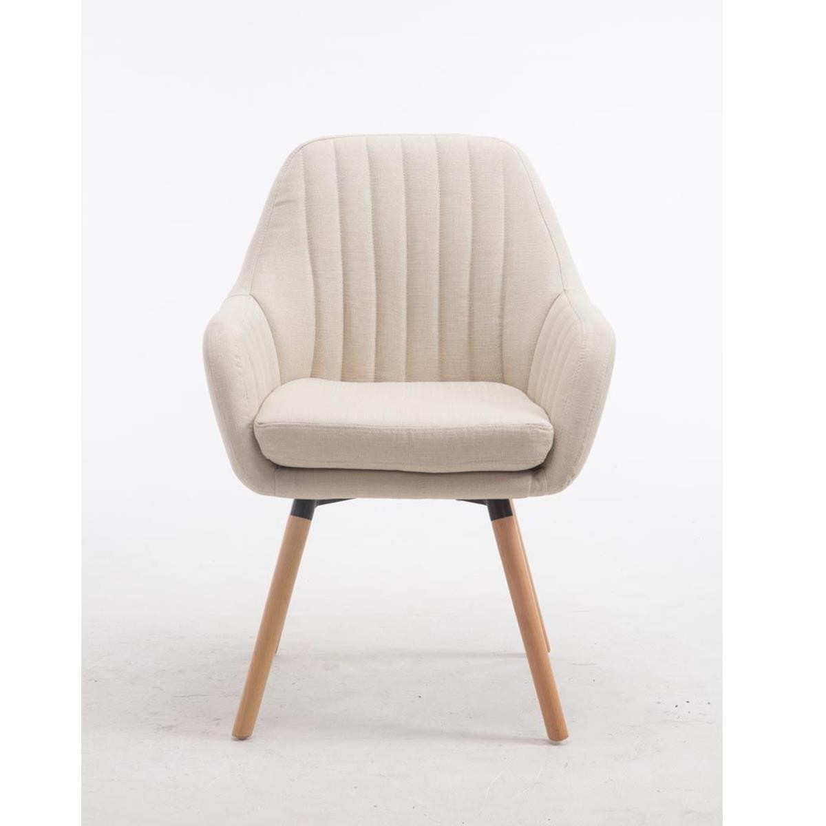 Silla de Confidente SERENA, Patas Claras, en Tela Negra
