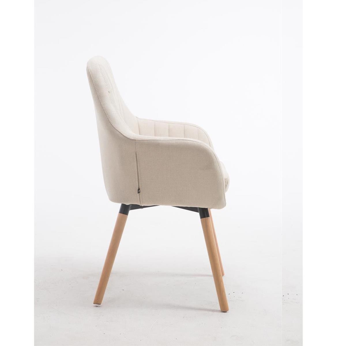 Silla de Confidente SERENA, Patas Claras, en Tela Negra