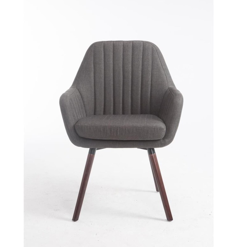 Silla de Confidente SERENA, Patas Nogal, en Tela Negra