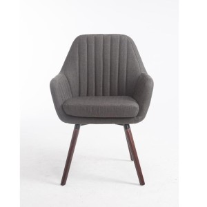 Silla de Confidente SERENA, Patas Nogal, en Tela Negra