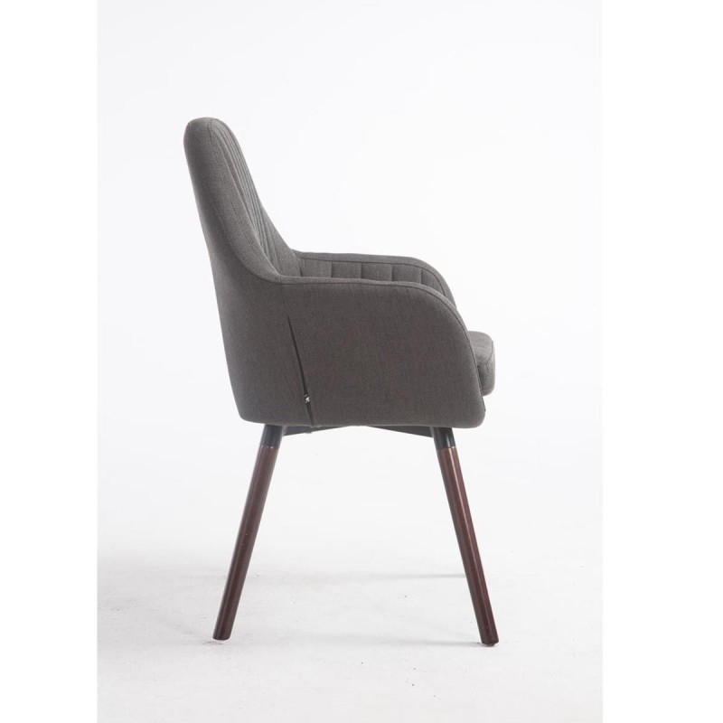 Silla de Confidente SERENA, Patas Nogal, en Tela Negra