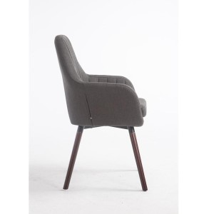Silla de Confidente SERENA, Patas Nogal, en Tela Negra