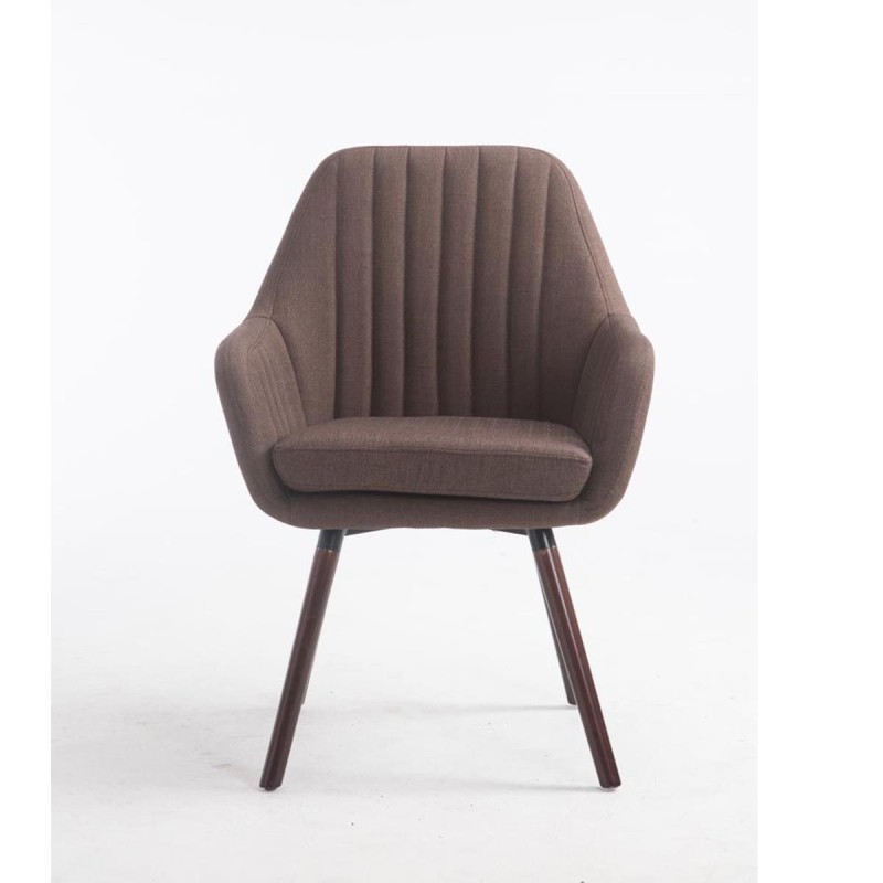 Silla de Confidente SERENA, Patas Nogal, en Tela Negra