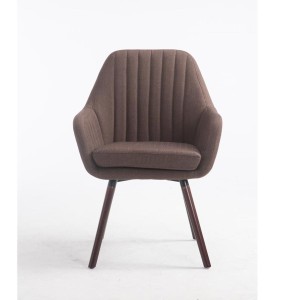 Silla de Confidente SERENA, Patas Nogal, en Tela Negra