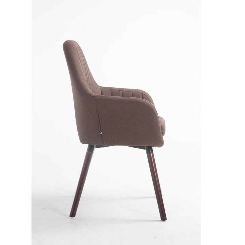 Silla de Confidente SERENA, Patas Nogal, en Tela Negra