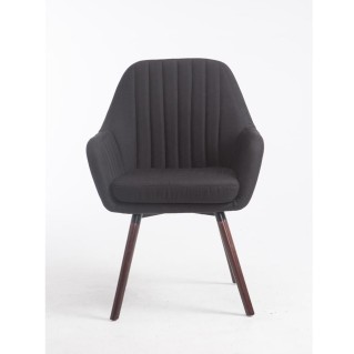 Silla de Confidente SERENA, Patas Nogal, en Tela Negra 2