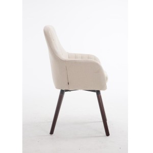 Silla de Confidente SERENA, Patas Nogal, en Tela Negra