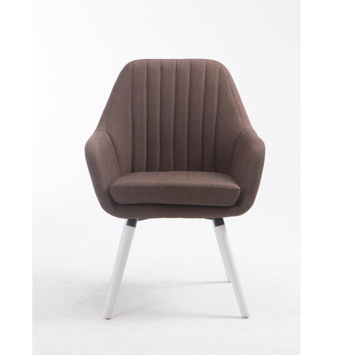 Silla de Confidente SERENA, Patas de Roble Blancas, en Tela Negra