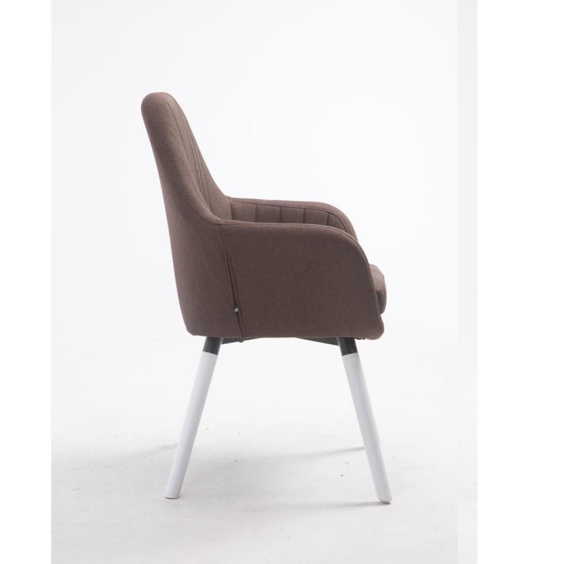 Silla de Confidente SERENA, Patas de Roble Blancas, en Tela Negra