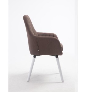 Silla de Confidente SERENA, Patas de Roble Blancas, en Tela Negra