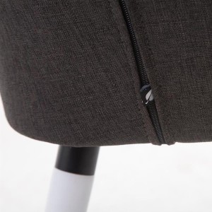 Silla de Confidente SERENA, Patas de Roble Blancas, en Tela Negra