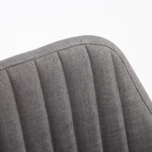 Silla de Confidente SERENA, Patas de Roble Claras, en Tela Negra