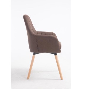 Silla de Confidente SERENA, Patas de Roble Claras, en Tela Negra