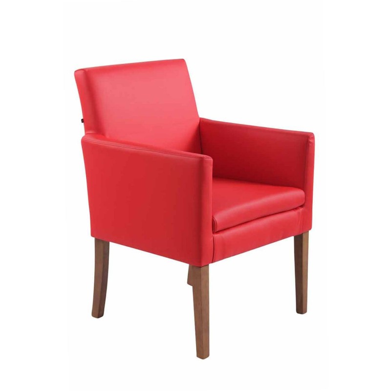Silla de Confidente NOAH, Patas Claras, en Piel Blanca