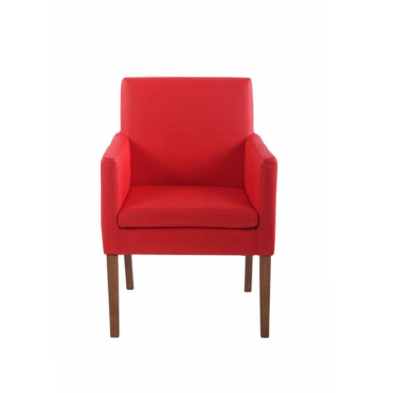 Silla de Confidente NOAH, Patas Claras, en Piel Blanca
