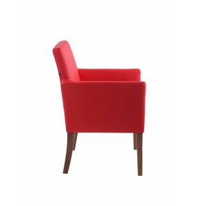 Silla de Confidente NOAH, Patas Claras, en Piel Blanca