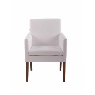 Silla de Confidente NOAH, Patas Claras, en Piel Blanca 2