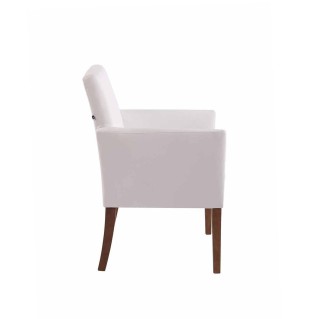 Silla de Confidente NOAH, Patas Claras, en Piel Blanca 2