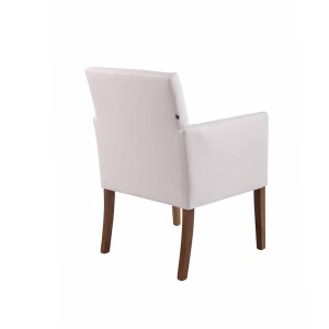 Silla de Confidente NOAH, Patas Claras, en Piel Blanca