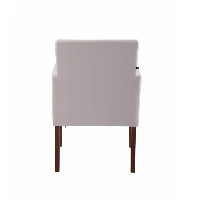 Silla de Confidente NOAH, Patas Claras, en Piel Blanca