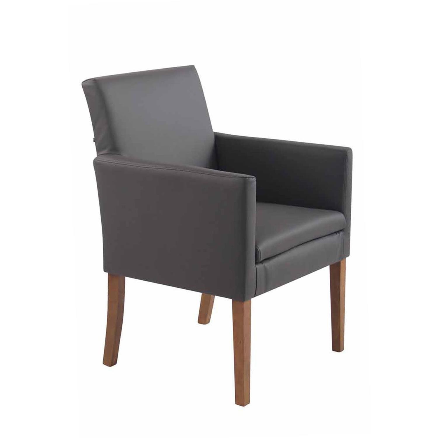 Silla de Confidente NOAH, Diseño Moderno, Patas Claras, en Piel Blanca