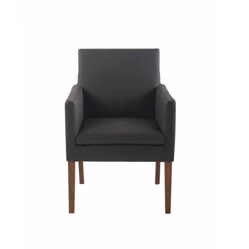 Silla de Confidente NOAH, Patas Claras, en Piel Blanca