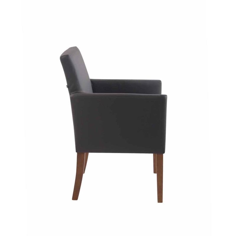 Silla de Confidente NOAH, Patas Claras, en Piel Blanca