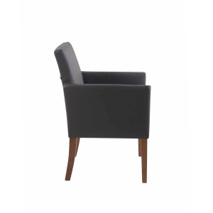 Silla de Confidente NOAH, Patas Claras, en Piel Blanca