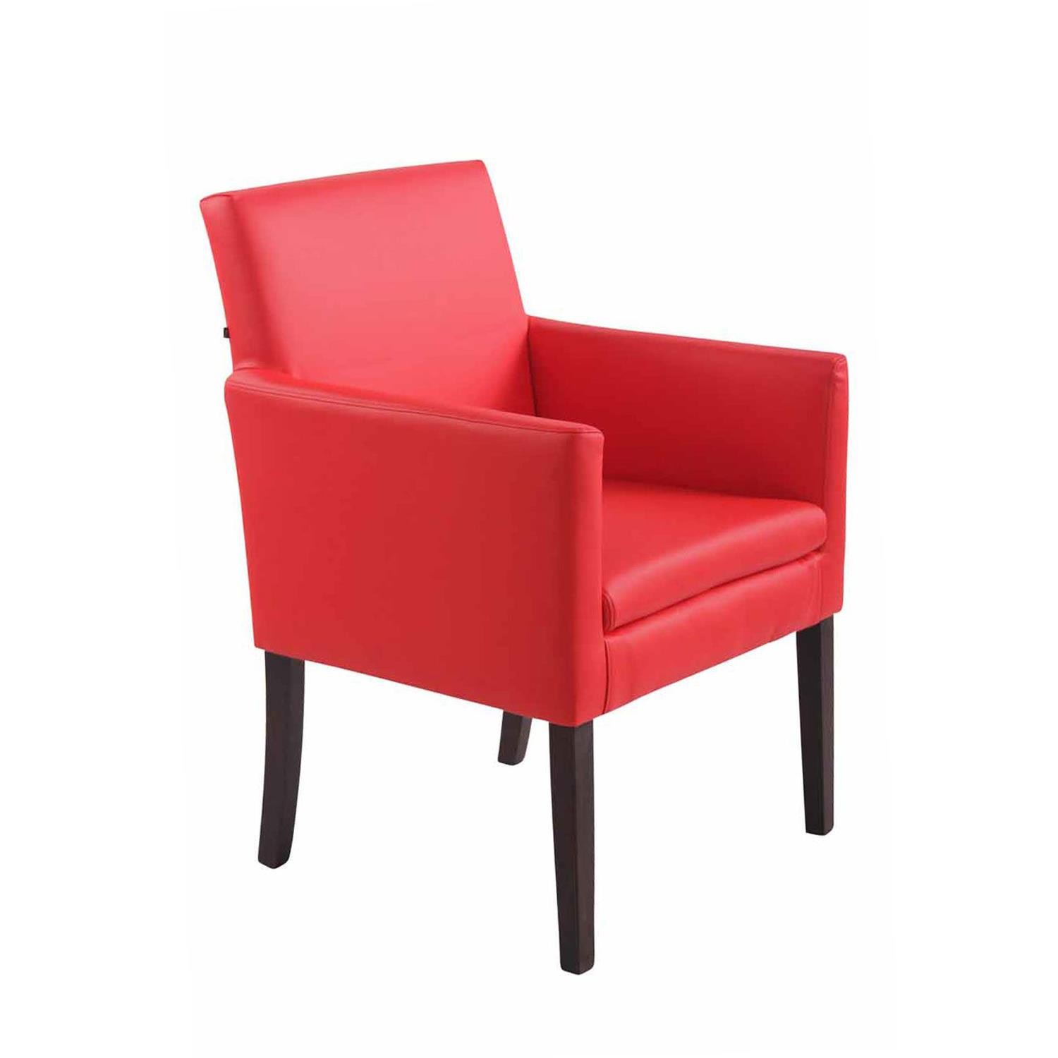 Silla de Confidente NOAH, Diseño Moderno, Patas Oscuras, en Piel Blanca