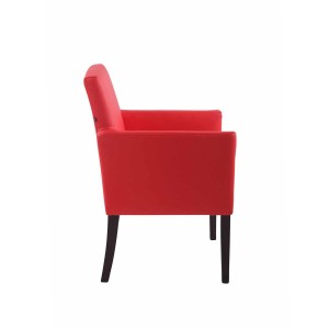 Silla de Confidente NOAH, Patas Oscuras, en Piel Blanca