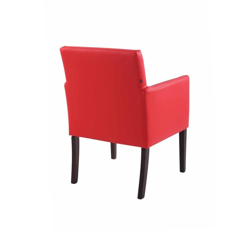 Silla de Confidente NOAH, Patas Oscuras, en Piel Blanca