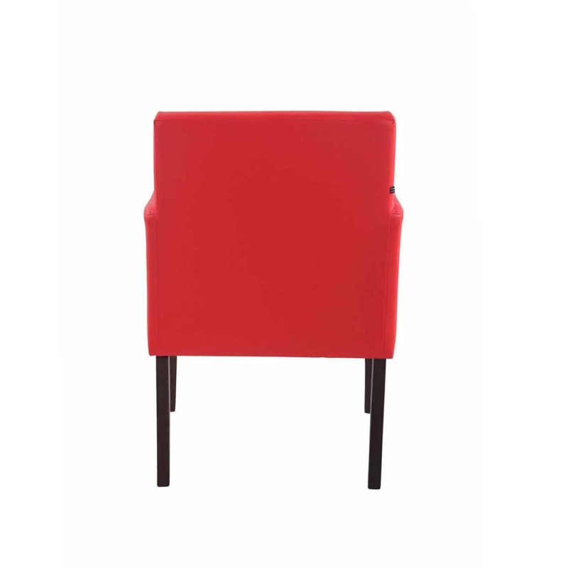 Silla de Confidente NOAH, Patas Oscuras, en Piel Blanca