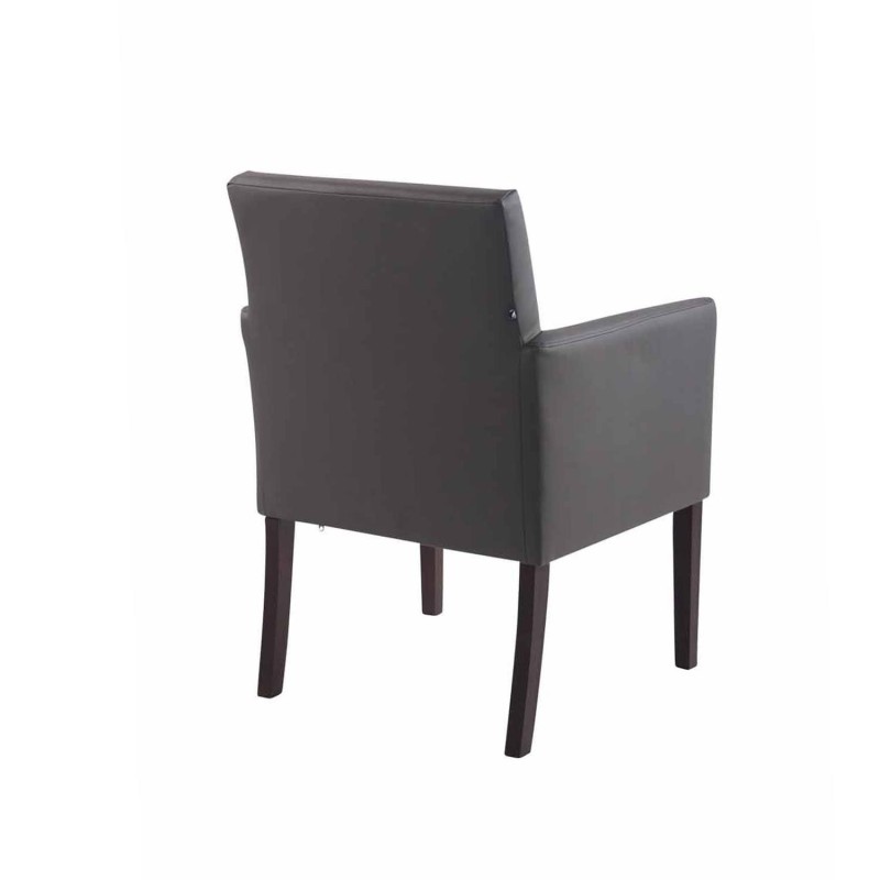 Silla de Confidente NOAH, Patas Oscuras, en Piel Blanca