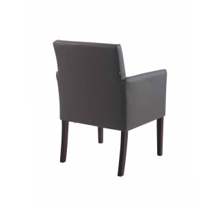 Silla de Confidente NOAH, Patas Oscuras, en Piel Blanca