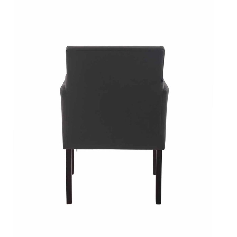 Silla de Confidente NOAH, Patas Oscuras, en Piel Blanca