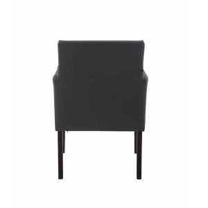 Silla de Confidente NOAH, Patas Oscuras, en Piel Blanca
