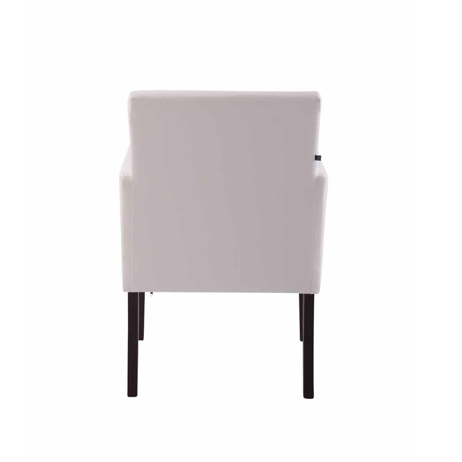 Silla de Confidente NOAH, Diseño Moderno, Patas Oscuras, en Piel Blanca