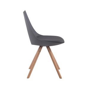 Silla de Confidente SAMOA, Patas Claras, en Piel Negra