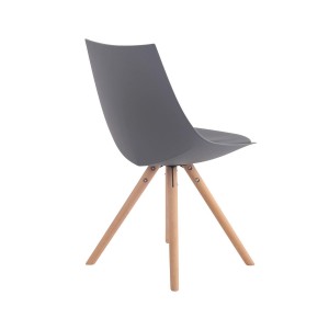 Silla de Confidente SAMOA, Patas Claras, en Piel Negra