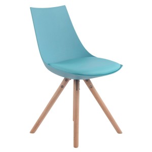 Silla de Confidente SAMOA, Patas Claras, en Piel Negra