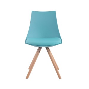 Silla de Confidente SAMOA, Patas Claras, en Piel Negra
